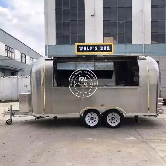 Stainless Steel Mobile Airstream Food Concession Trailer