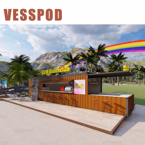 Prefab Modular Container Shop, Container Bar and Shipping Container Shop