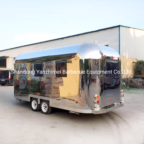 Ziquan Airstream Mirror Stainless Steel 4-8 Meters Food Truck Customizable Mobile Food Trailer
