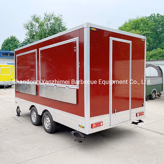 Strong Material Coffee Truck Square Food Trailer for Sale